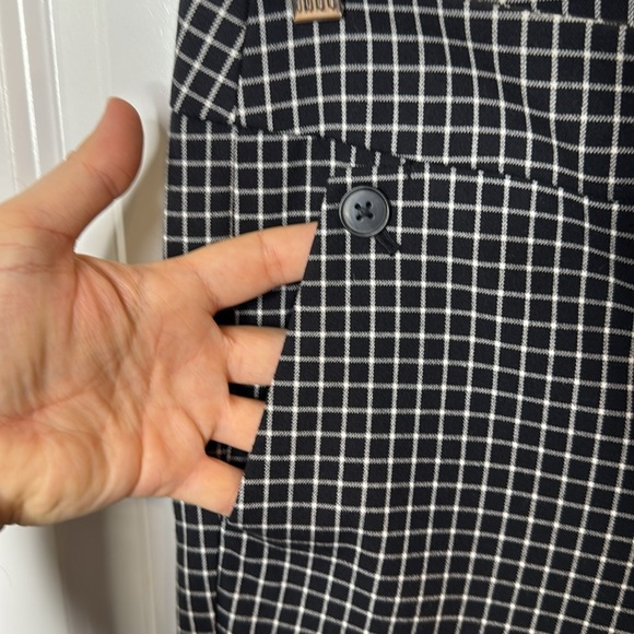 LOFT Petites Size 10 Marisa Black White Grid Cropped Stretch Trouser Pants $80 - Picture 9 of 13